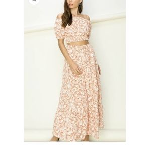 Floral crop top and maxi skirt set